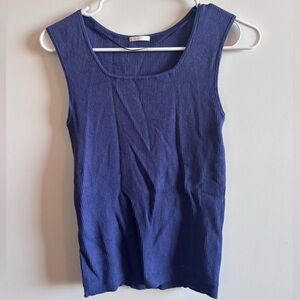 Gu Women's Ribbed Square Neck Knit Tank Top